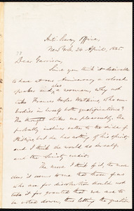 Thumbnail for Letter from Oliver Johnson, New York, [N.Y.], to William Lloyd Garrison, 24 April, 1865