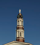 Tower of the Petersburg Courthouse in the venerable and recently (as of 2019) reviving Old Towne neighborhood of Petersburg, Virginia