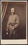 [Major General Ambrose Everett Burnside of 1st Rhode Island Infantry Regiment and U.S. Volunteers Infantry Regiment in uniform with sword]