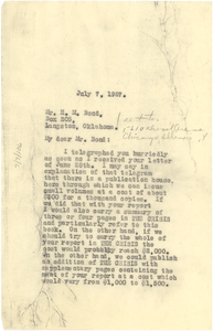 Letter from W. E. B. Du Bois to H. M. Bond