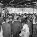 Freedom riders attempting to board a bus headed to Montgomery, Alabama, from the Greyhound station in Birmingham.