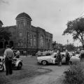 Thumbnail for Police officers on guard on the street outside after the bombing of 16th Street Baptist Church in Birmingham, Alabama,.