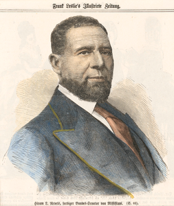 Lithographic print of Hiram Revels