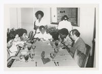 Dr. Robert Tishman and Others in the Kresge Hall Faculty Dinning Room at a Counseling Seminar, circa 1970