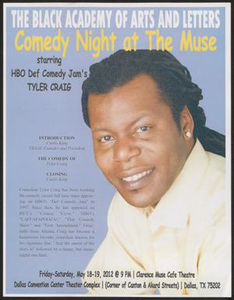 Flyer: Comedy Night at the Muse Starring Tyler Craig