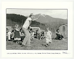 Baseball game, Truchas, New Mexico. 1976. Catcher Tom Law and runner, Sunday Peaches Law.