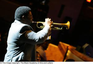 Musician playing a trumpet