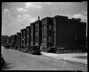 6/24/35 / 6th Street [western boundary of Howard University] looking / south at Howard Place [cellulose acetate photonegative]