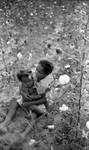 African American child with baby in cotton field: Image 1