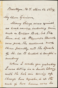 Letter from George Thompson, Brooklyn, N[ew] Y[ork], to William Lloyd Garrison, 1864 Mar[ch] 12