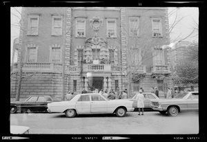 View from across the street of the Administration Building at Boston University during the sit-in