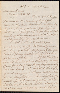 Letter from Lucretia Mott, Philad[elphi]a, [Pa.], to Richard Davis Webb, 10 mo. [October] 9th. [18]62