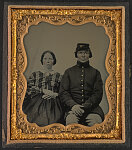 [Private Blasius Schlurengauer of Co. H, 8th Ohio Infantry Regiment in uniform and Mrs. Mary Manning]