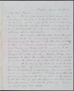 Thumbnail for Letter from William Lloyd Garrison, Boston, [Mass.], to Samuel Joseph May, March 23, 1852