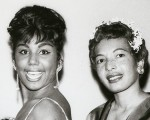 Three African American women posing at the Watkins Hotel, Los Angeles, ca. 1951-1960