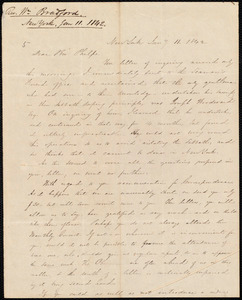 Letter from William Bradford, New York, to Amos Augustus Phelps, Jany 11. 1842