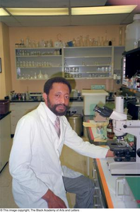 Photograph of Dr. Edison Fowlks in his biology lab