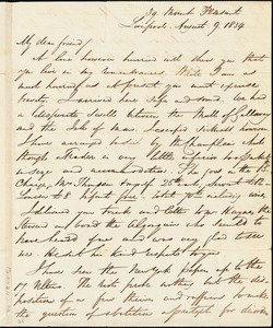 Letter from George Thompson, Liverpool, [England], to Robert Purvis, 1834 August 9