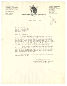 Letter from Hale Woodruff to W. E. B. Du Bois