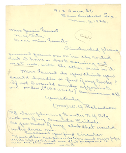 Letter from Mrs. W. Y. Richardson to Crisis