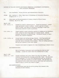Report of Wilcox County-Southern Christian Leadership Conference Anti-Poverty Program