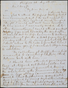 Letter from Cyrus Moses Burleigh, Plainfield, C[onnecticu]t, to Samuel May, 1851 Aug[ust] 11th