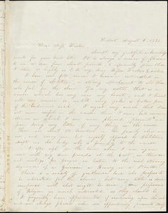 Letter from S.H. Kingsbury, Detroit, Michigan, to Caroline Weston, 1838 August 6