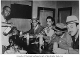 Al Hilbert with patrons at Royal Esquire Club, Seattle, ca. 1950