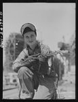 Baltimore, Maryland. A woman welder working on the construction of the Liberty ship Frederick Douglass, at the Bethlehem-Fairfield shipyards