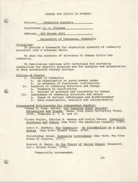 Community Action Technicians Training Program, Community Analysis