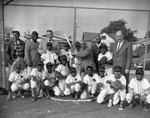 Little League baseball team, Gilbert Linday, and Gordon Hahn, Los Angeles, 1963