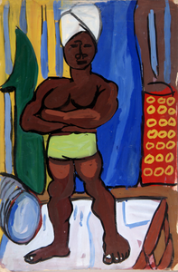 Standing Man with White Turban and Green Shorts