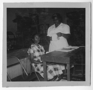 Photograph of the African American garden club meeting, Manchester, Georgia, 1953