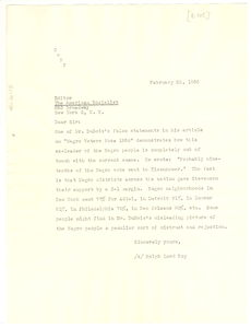 Thumbnail for Letter from Ralph Lord Roy to American Socialist