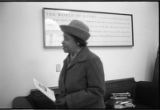 Margaret Walker Alexander with letters, Donald Gallup, in office at Beincke Library at Yale University, 1978.(YSP 25-78-4)