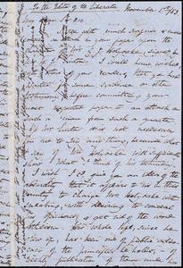 Letter from Harriet Martineau, to William Lloyd Garrison, November 1st / [18]53