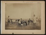 [Military construction in northern Virginia: men making frames for blanket boats by the Potomac River]