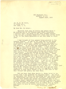 Letter from Mary B. Talbert to W. E. B. Du Bois