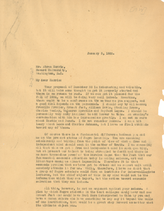 Letter from W. E. B. Du Bois to Abram Harris