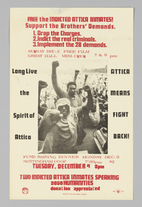 Poster for events in support of the indicted Attica inmates