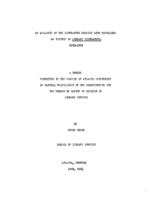 An analysis of the literature dealing with vandalism as indexed in Library Literature, 1953 to 1963, 1964