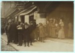 Long line of boys and men at Vaudeville Show. Saturday P.M.  Location: Fall River, Massachusetts.