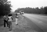 Students waiting for the school bus in Gee's Bend, Alabama.