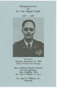 Funeral program of Lt. Col. Major Clark