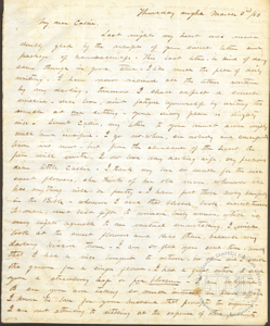 Letter: [Marion, Alabama] to Callie [King, Athens, Georgia], 1853 Mar. 3