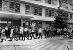 Board of Education being picketed