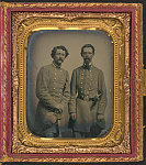 [Two unidentified soldiers in Confederate uniforms with sword and pistol]