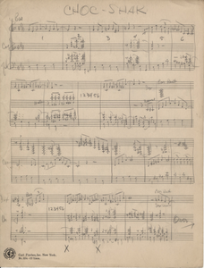 Choc[olate] Shake [from "Jump for Joy" : music manuscript]