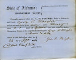 Montgomery County, Alabama Slave Holder Affidavits: September 24, 1860