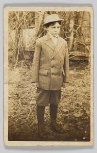 Thumbnail for Photographic postcard of a boy wearing a double-breasted jacket and breeches